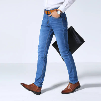 Men’s Jeans - Classic Straight Leg - Durable Denim - Five-Pocket Design