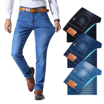 Men’s Jeans - Classic Straight Leg - Durable Denim - Five-Pocket Design