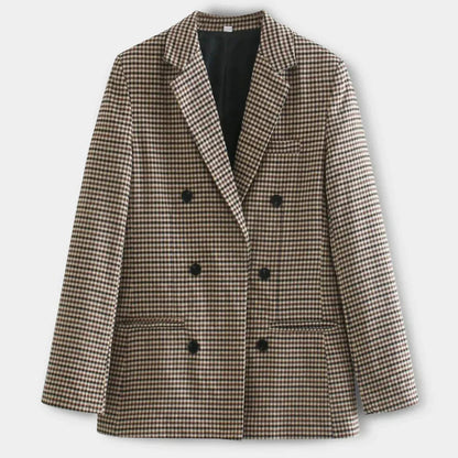 Women's  classic blazer with lapel collar and long sleeves