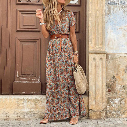 Elegant Boho Maxi Dress – Lightweight, Breathable, All-Season Style for Women