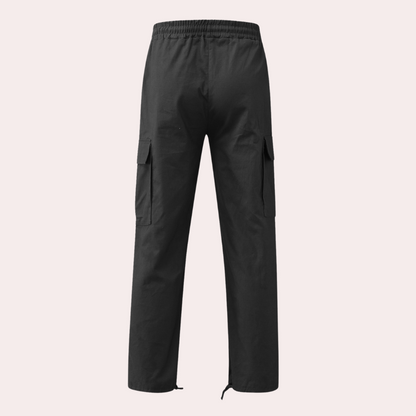 Men’s Cargo Trousers – Relaxed Fit – Straight Leg – Cotton Blend – Utility Pockets