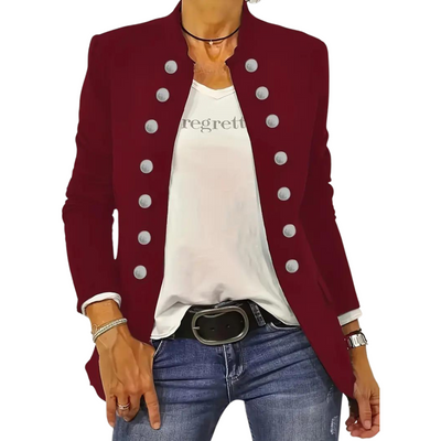 Casual Blazer with Front Buttons in Black - Stylish and Versatile