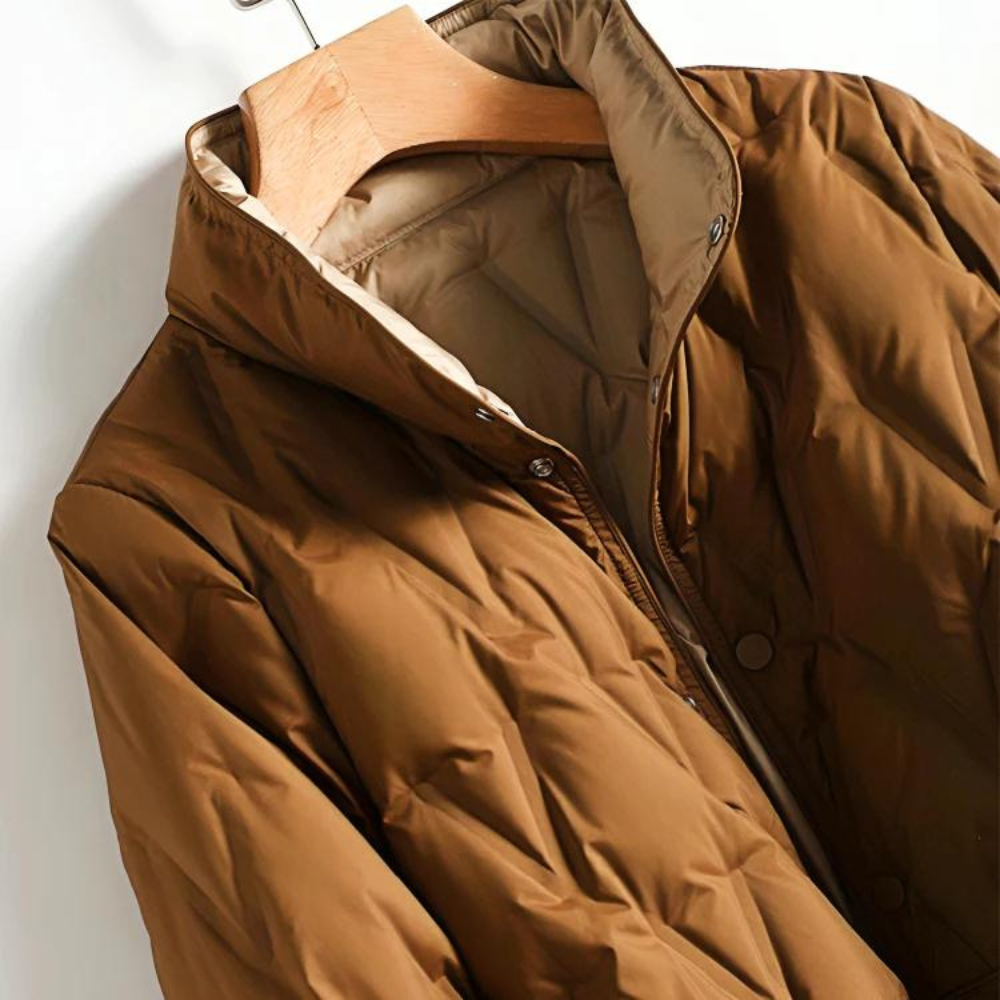 Women's mid-length down winter jacket