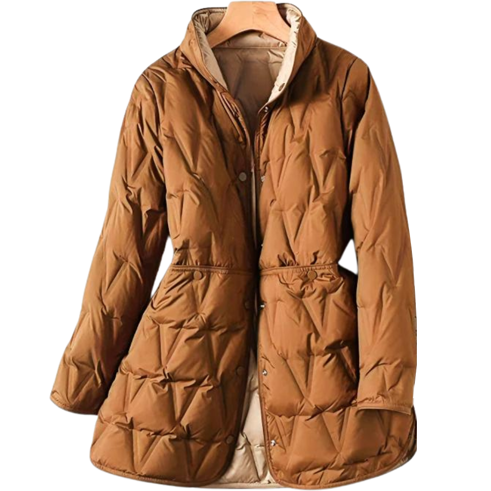 Women's mid-length down winter jacket