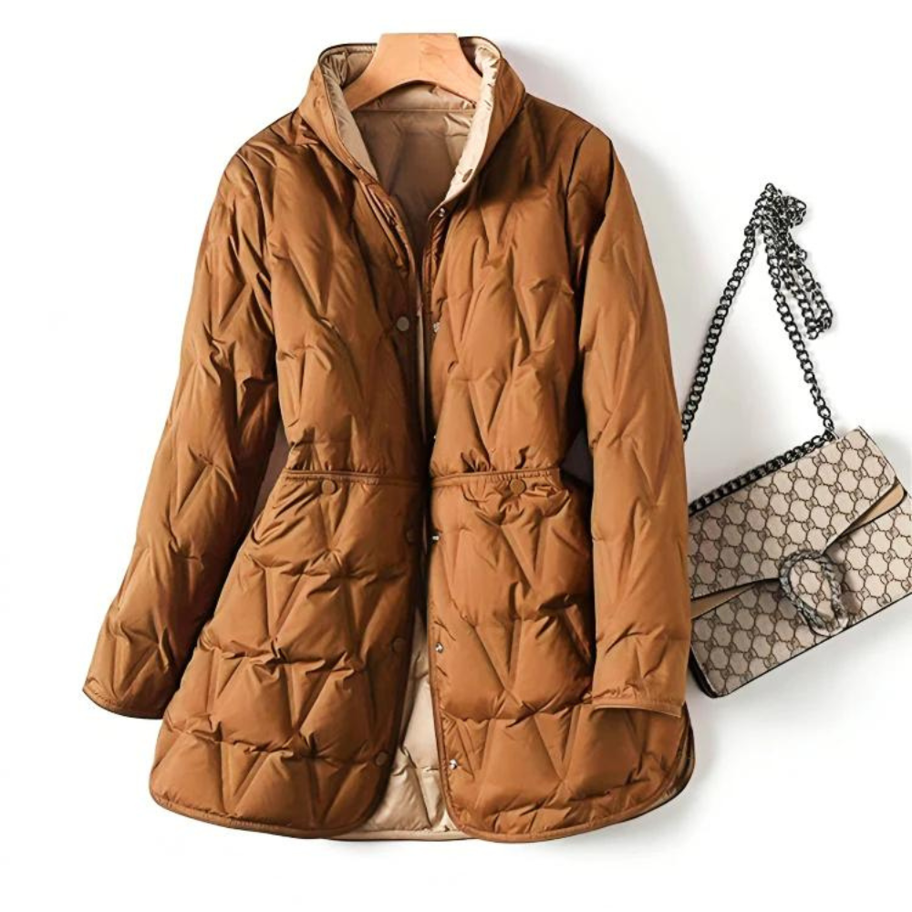 Women's mid-length down winter jacket