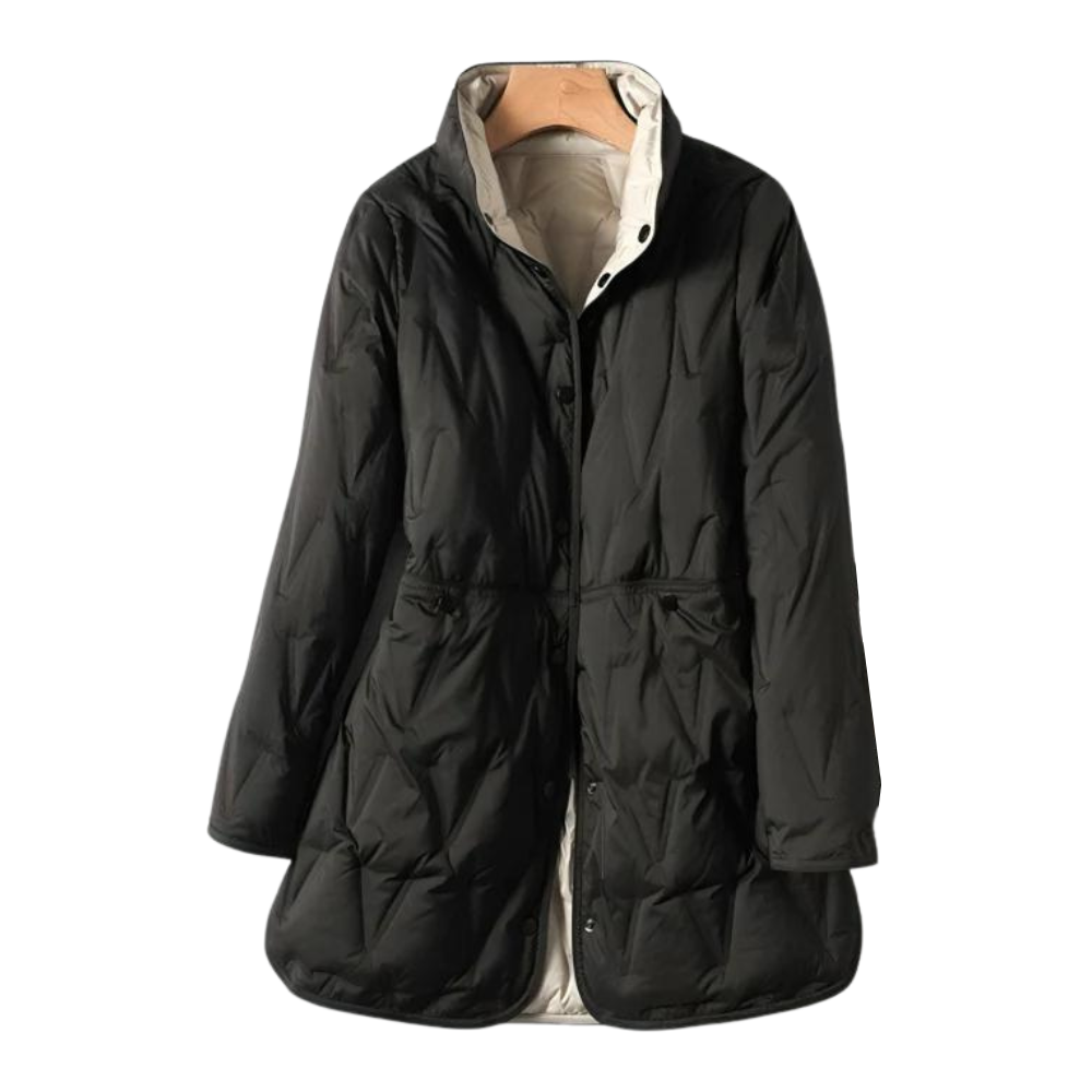 Women's mid-length down winter jacket