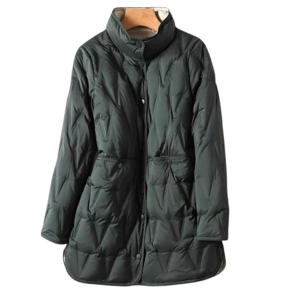 Women's mid-length down winter jacket