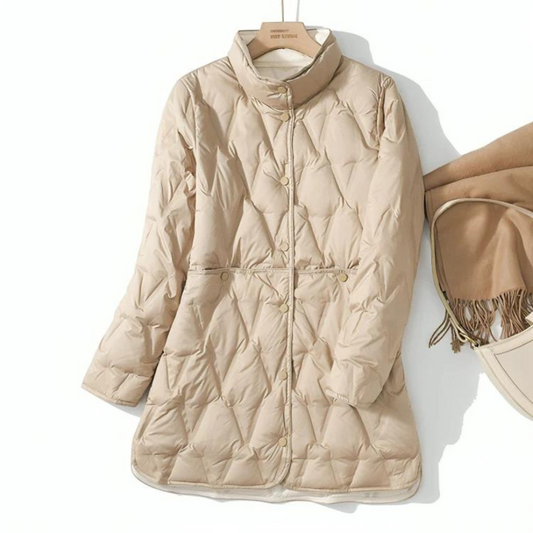 Women's mid-length down winter jacket