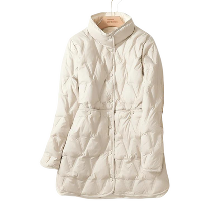 Women's mid-length down winter jacket