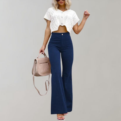 Women's ribbed slim fit flared pants