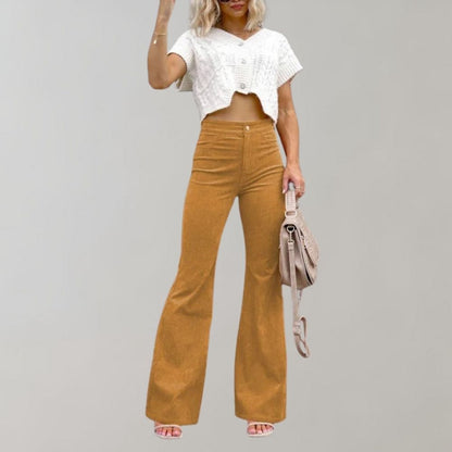 Women's ribbed slim fit flared pants