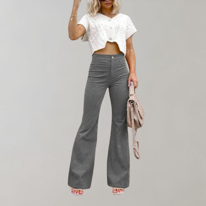 Women's ribbed slim fit flared pants