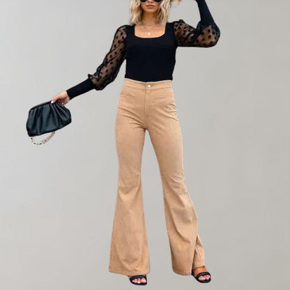 Women's ribbed slim fit flared pants