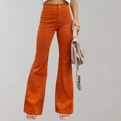 Women's ribbed slim fit flared pants