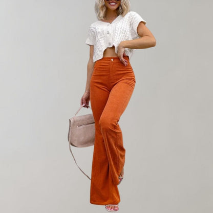 Women's ribbed slim fit flared pants