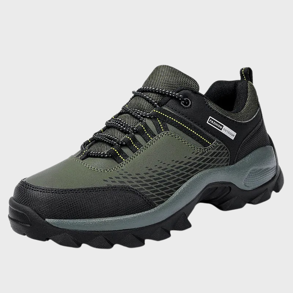 Men’s Outdoor Sneakers - Durable Mesh & Synthetic Leather - Cushioned Comfort - Grip Sole