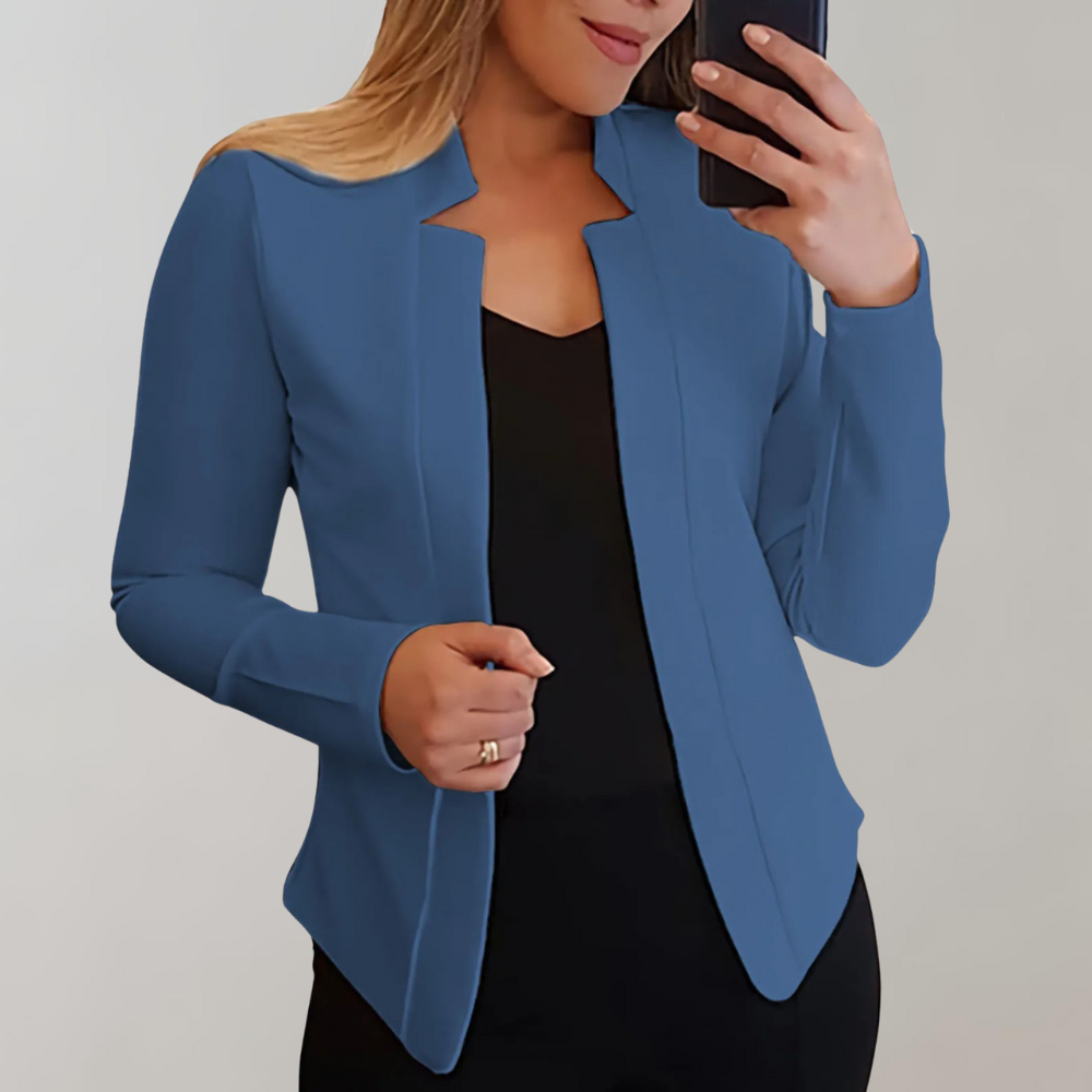 Women's elegant lapel collar lightweight blazer