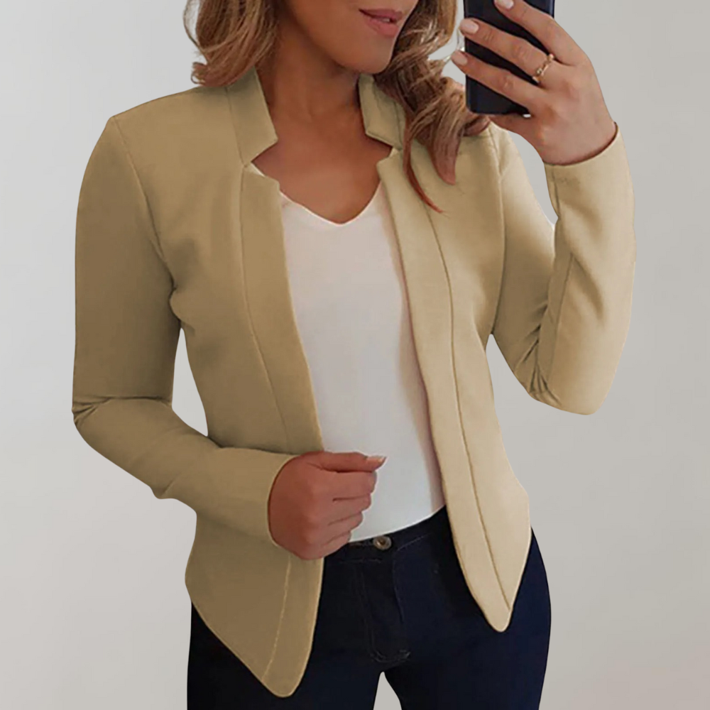 Women's elegant lapel collar lightweight blazer