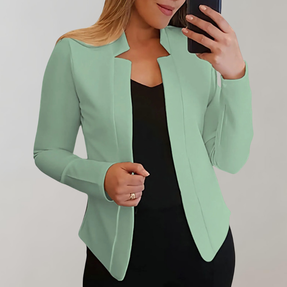 Women's elegant lapel collar lightweight blazer