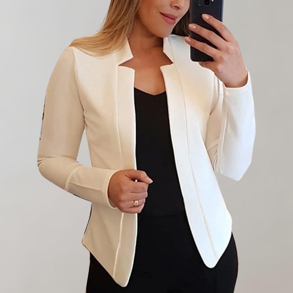 Women's elegant lapel collar lightweight blazer