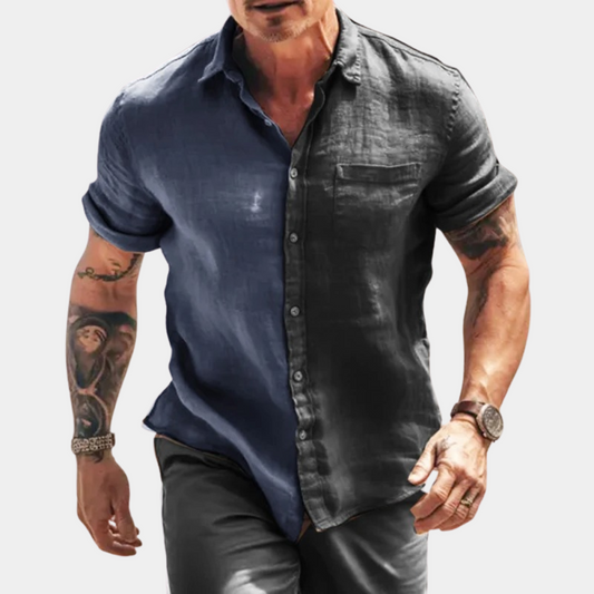 Men’s Casual Shirt – Breathable Blend – Relaxed Fit – Short Sleeve – Button Front
