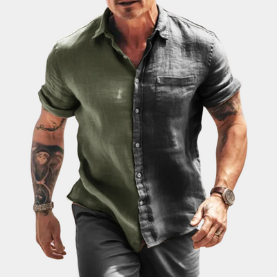 Men’s Casual Shirt – Breathable Blend – Relaxed Fit – Short Sleeve – Button Front