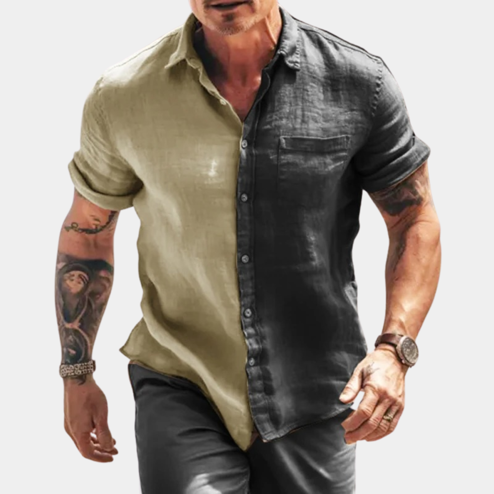 Men’s Casual Shirt – Breathable Blend – Relaxed Fit – Short Sleeve – Button Front