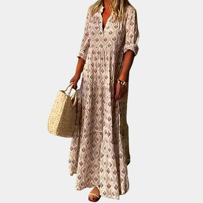 Women's Maxi Dress - Boho Style - Lightweight Flowy Design - Elegant Casual Wear