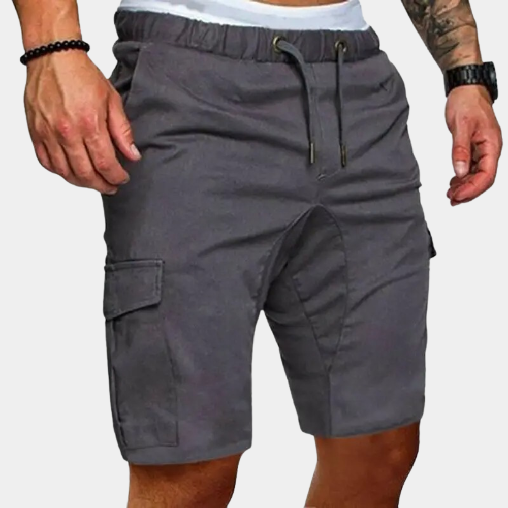 Men’s Cargo Shorts – Relaxed Fit – Breathable Blend – Elastic Waist – Flap Pockets