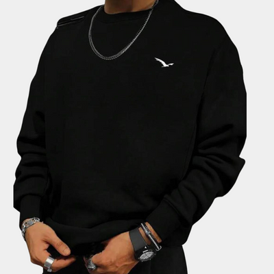 Men’s Sweater – Relaxed Fit – Cotton – Crew Neck – Ribbed Cuffs – Casual Wear
