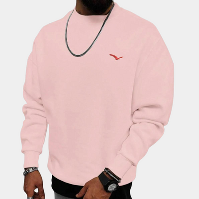 Men’s Sweater – Relaxed Fit – Cotton – Crew Neck – Ribbed Cuffs – Casual Wear