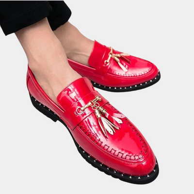 Men’s Slip-On Loafers – Leather – Tassel & Metal Bit – Formal Streamlined Fit
