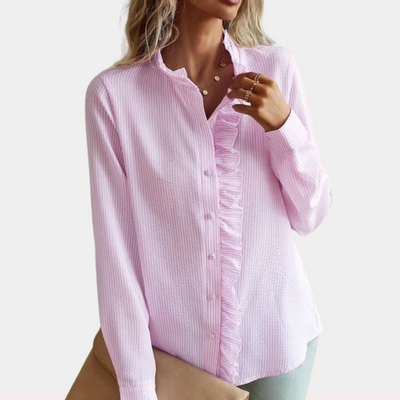 Stylish Striped Summer Blouse with Lightweight Breathable Fabric