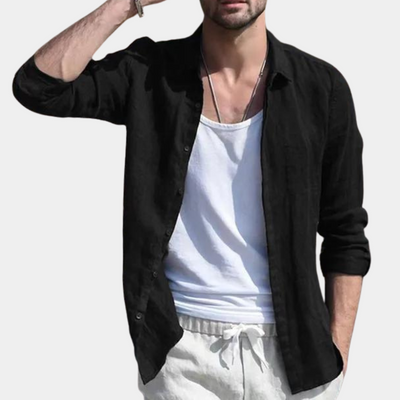 Men’s Button-Down Shirt – Relaxed Fit – Breathable Blend – Long Sleeve – Classic Collar