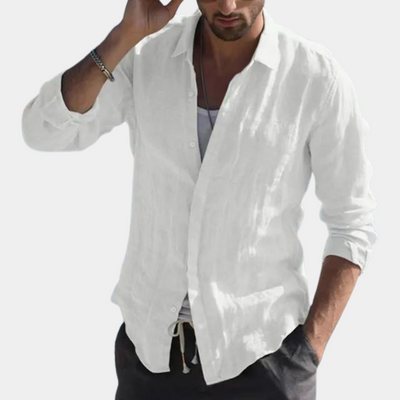 Men’s Button-Down Shirt – Relaxed Fit – Breathable Blend – Long Sleeve – Classic Collar