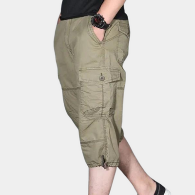 Men’s Cargo Pants – Three-Quarter Length – Relaxed Fit – Breathable Blend – Multi Pocket