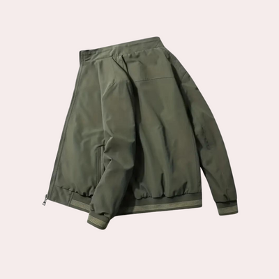 Men's Army Green Bomber Jacket - Lightweight, All-Season, Breathable