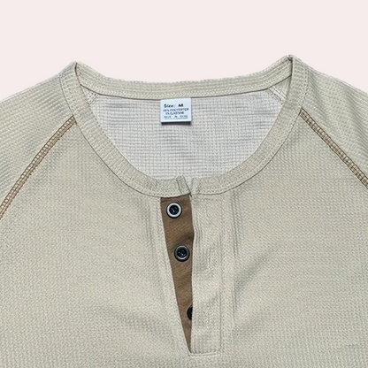 Men’s Henley Shirt - Breathable Cotton - Slim Fit - Short Sleeve Casual Wear