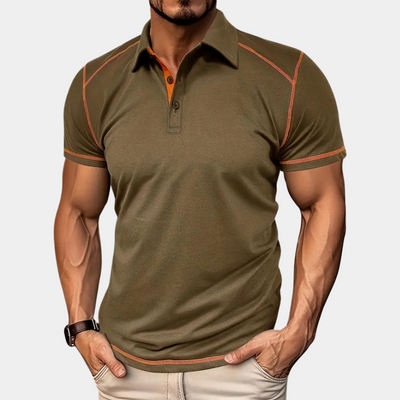 Men’s Polo Shirt – Slim Fit – Soft Knit – Short Sleeve – Contrast Stitching