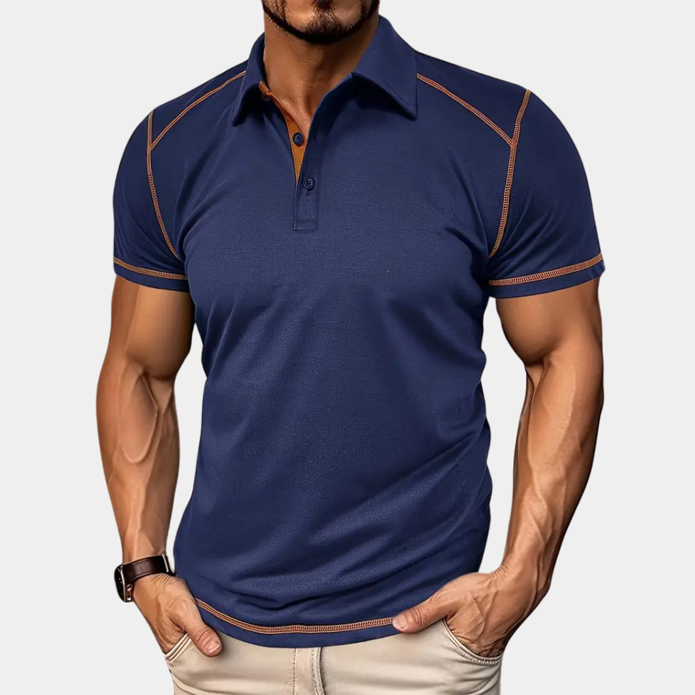 Men’s Polo Shirt – Slim Fit – Soft Knit – Short Sleeve – Contrast Stitching