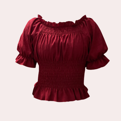 Women's modern summer blouse with puff sleeves