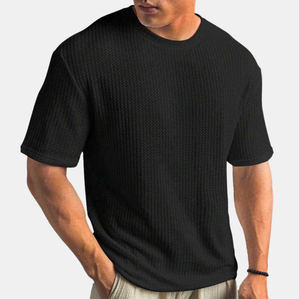 Men’s Casual Shirt – Soft Knit – Relaxed Fit – Short Sleeve Minimalist Style
