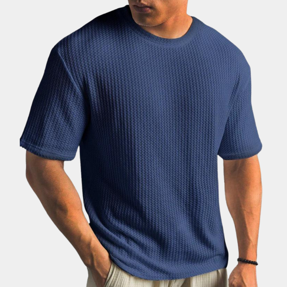 Men’s Casual Shirt – Soft Knit – Relaxed Fit – Short Sleeve Minimalist Style