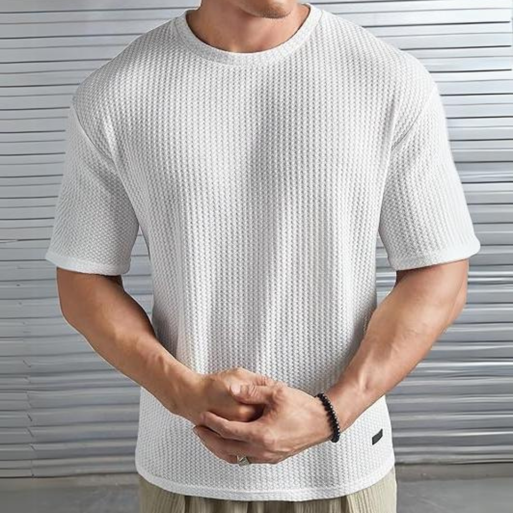 Men’s Casual Shirt – Soft Knit – Relaxed Fit – Short Sleeve Minimalist Style