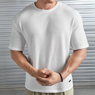 Men’s Casual Shirt – Soft Knit – Relaxed Fit – Short Sleeve Minimalist Style