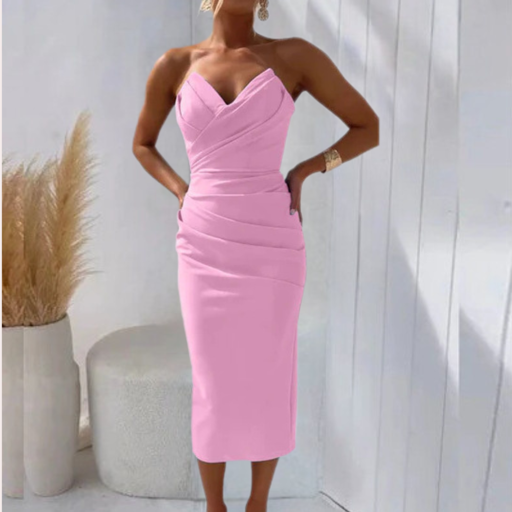 Elegant Strapless Dress for Women – Lightweight, Breathable, All-Season Style