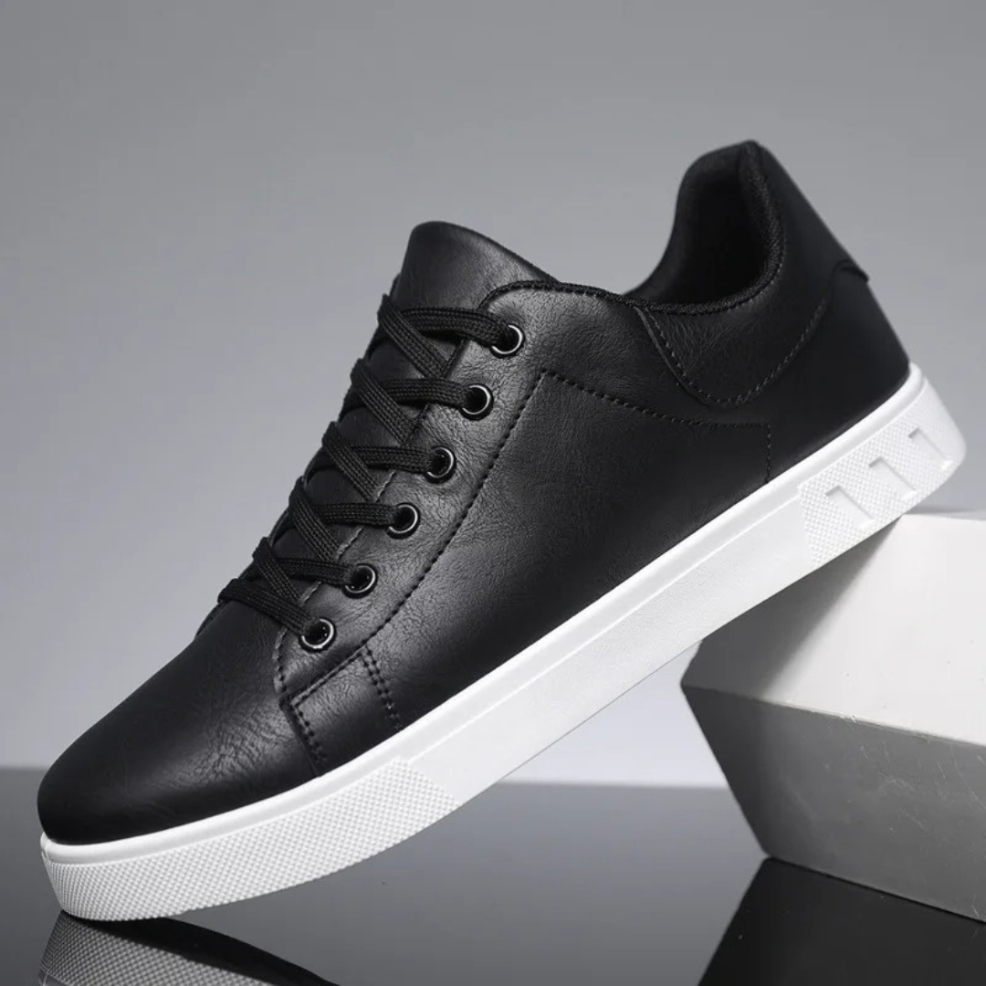 Men’s Casual Sneakers - Synthetic Leather - Low-Top - Comfortable Rubber Sole