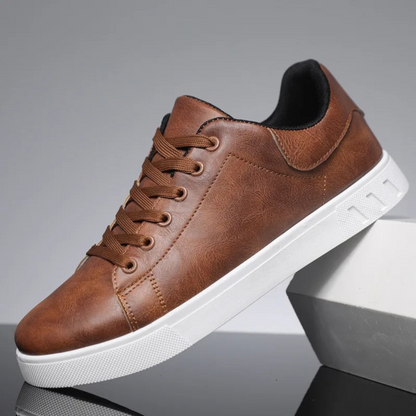 Men’s Casual Sneakers - Synthetic Leather - Low-Top - Comfortable Rubber Sole