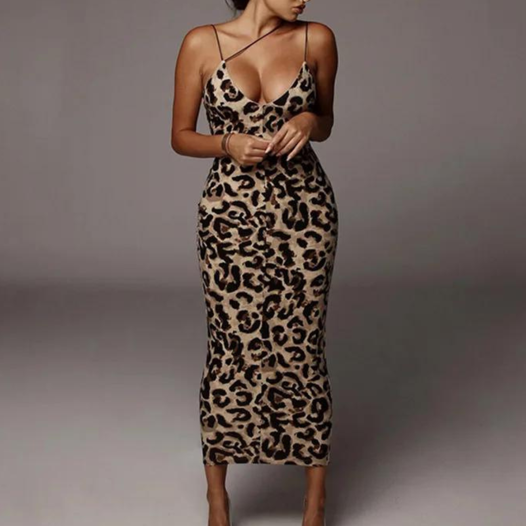 Women's Snake Print Dress - Elegant, Lightweight, All-Season Style