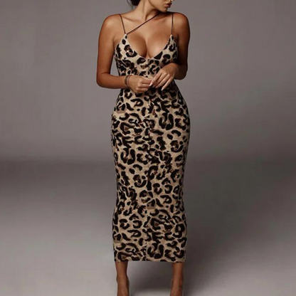 Women's Snake Print Dress - Elegant, Lightweight, All-Season Style